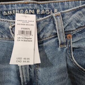 American Eagle Outfitters Women's Light Blue Straight Leg Jeans